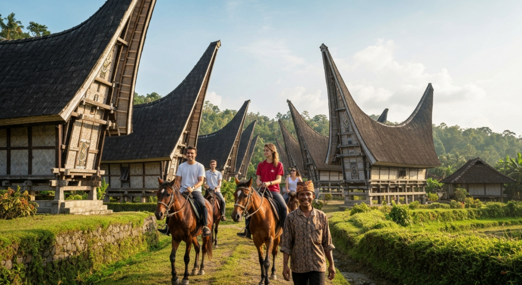 Guided horse tour through Sumba traditional villages and landscapes